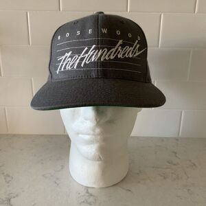Rosewood The Hundreds Hat Snapback Gray Script Wool Blend Green Bill